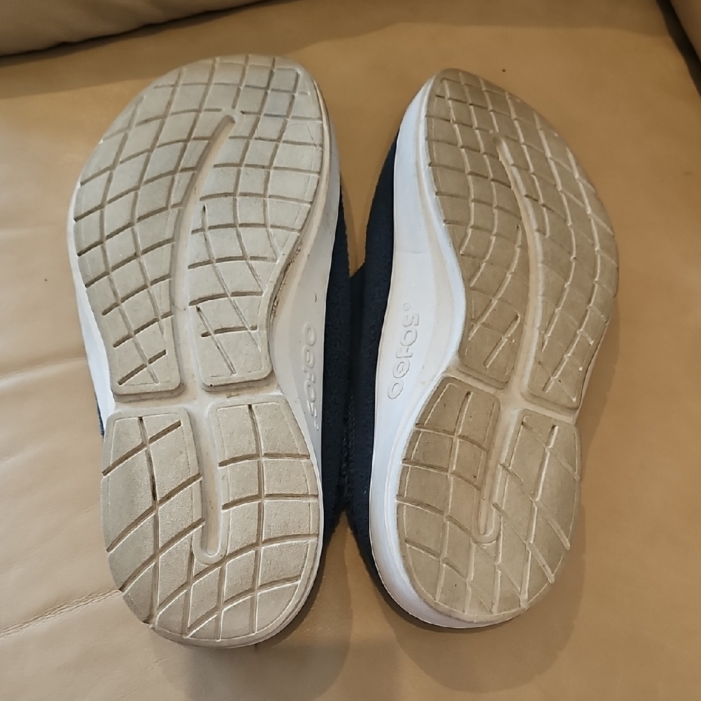 OOFOS Blue Fuzzy Slip-On Shoes - Picture 6 of 6